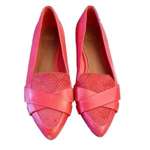 UGG ALEXA LEATHER EXOTIC CIGARETTE FLATS LOAFERS WOMENS SIZE 8